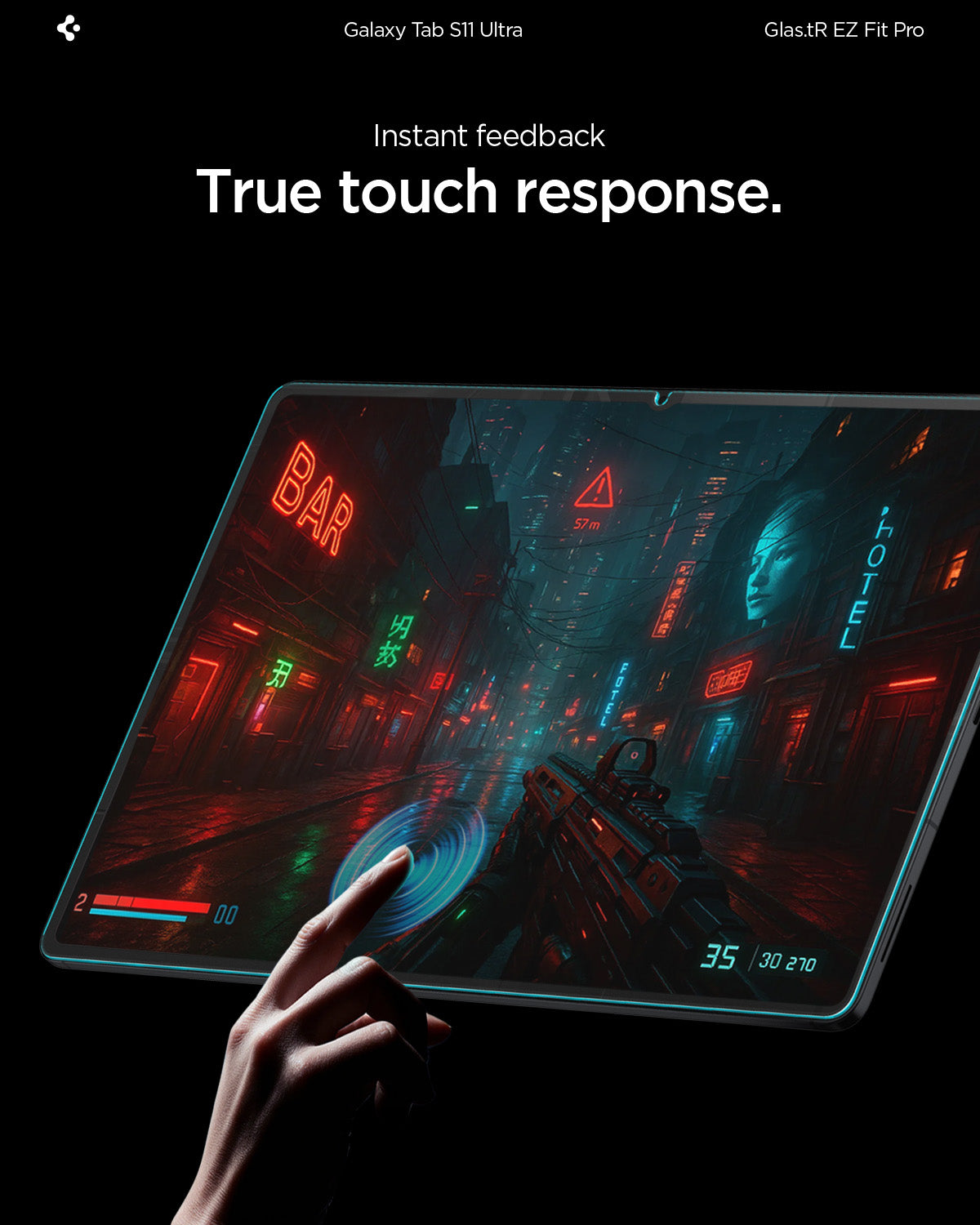 Spigen Samsung Galaxy Tab S11 Ultra Screen Protector GLAS.tR EZ Fit view 9