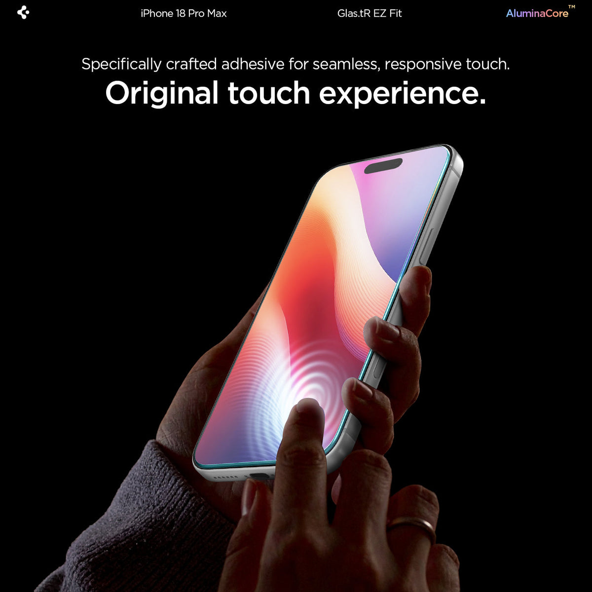 Spigen iPhone 18 Pro Max Screen Protector – GLAS.tR EZ Fit, Online Version – 2 Pack – Touch response
