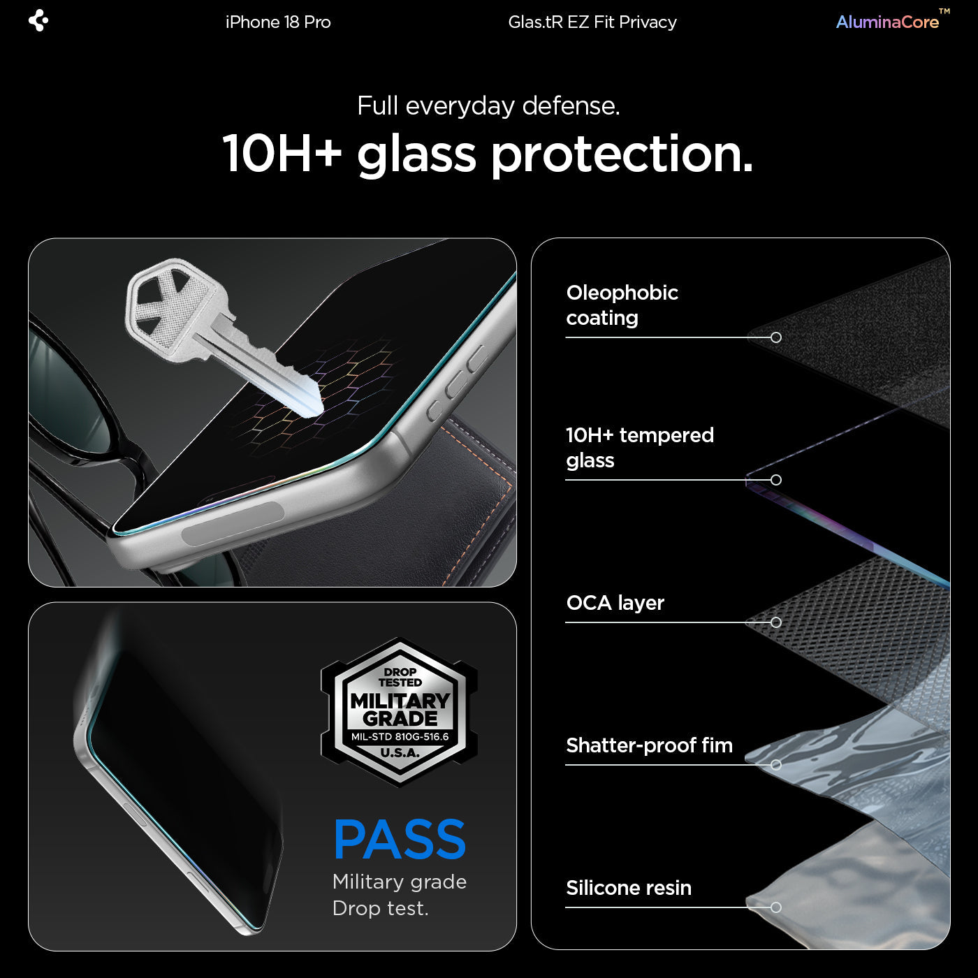 Spigen iPhone 18 Pro GLAS.tR EZ Fit | Privacy screen protector - 1 Pack - image 4