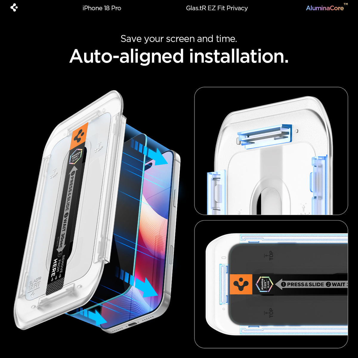 Spigen iPhone 18 Pro GLAS.tR EZ Fit | Privacy screen protector - 2 Pack - image 9
