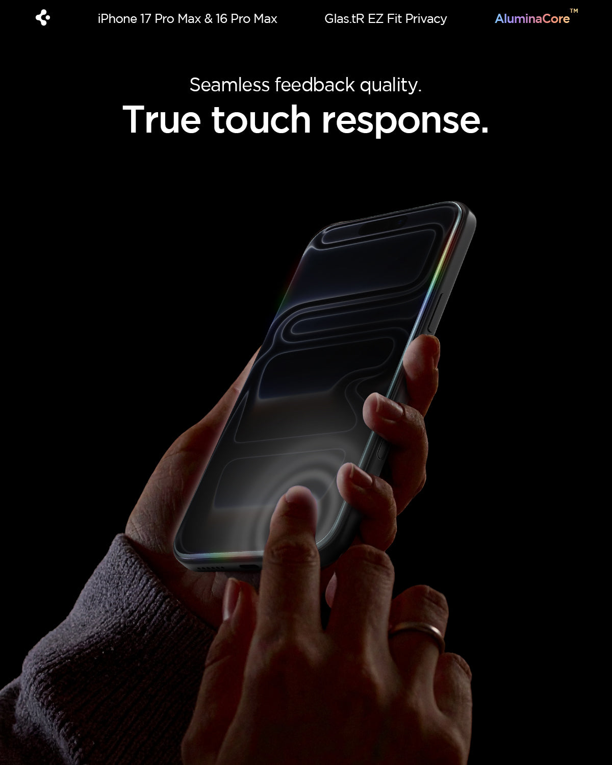 Spigen iPhone 16 Pro Max / 16 Pro Screen Protector GLAS.tR EZ Fit | Privacy view 13