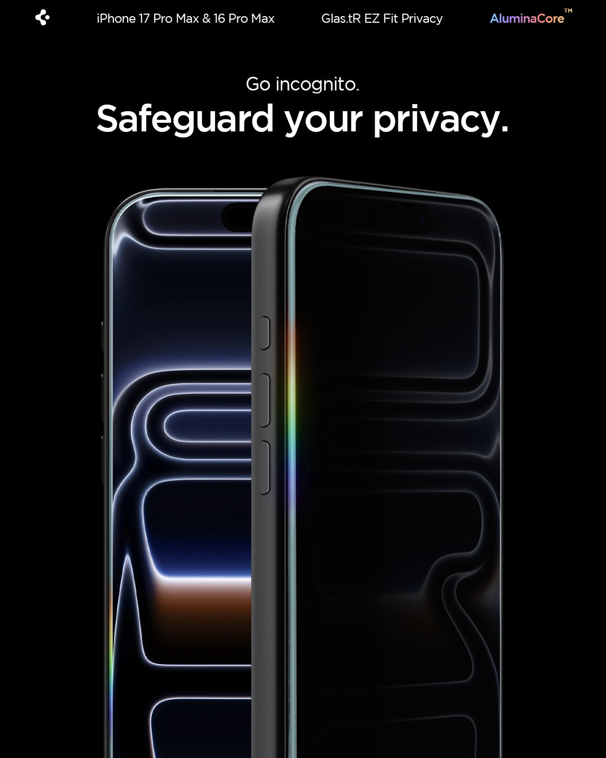 Spigen iPhone 16 Pro Max / 16 Pro Screen Protector GLAS.tR EZ Fit | Privacy view 15