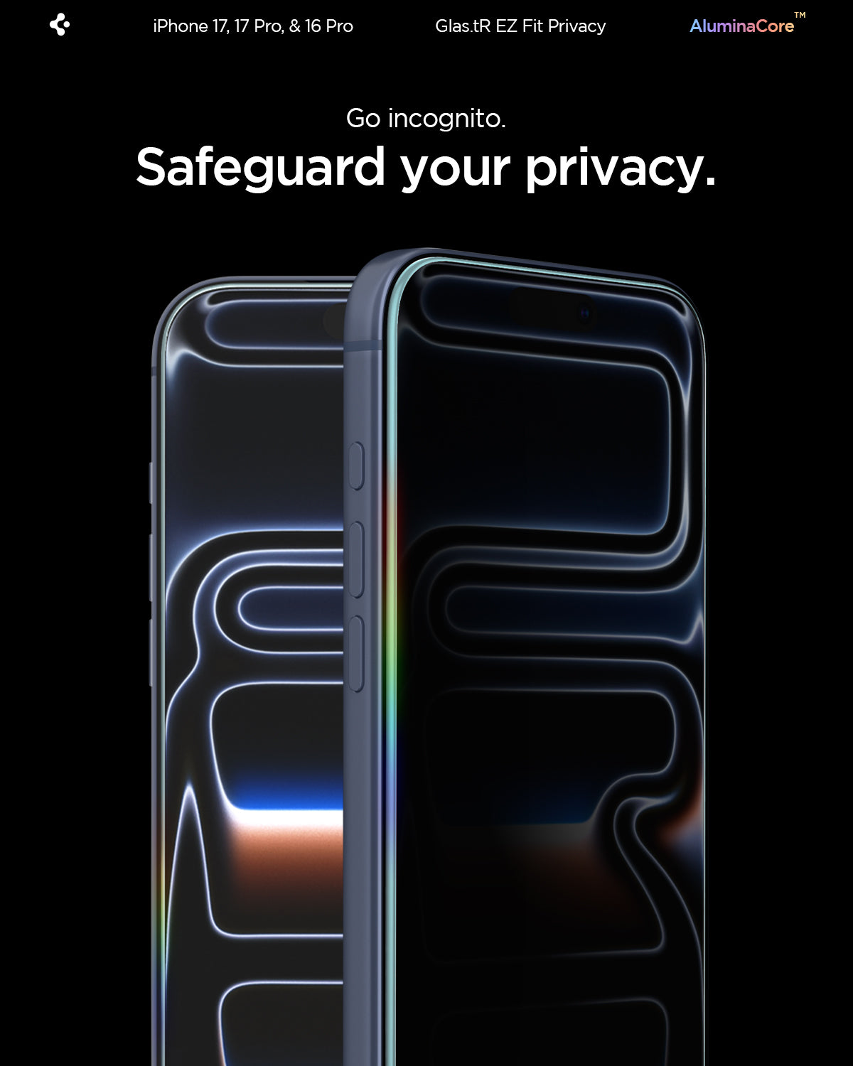 Spigen iPhone 17 Pro / 17 Screen Protector GLAS.tR EZ Fit | Privacy view 15