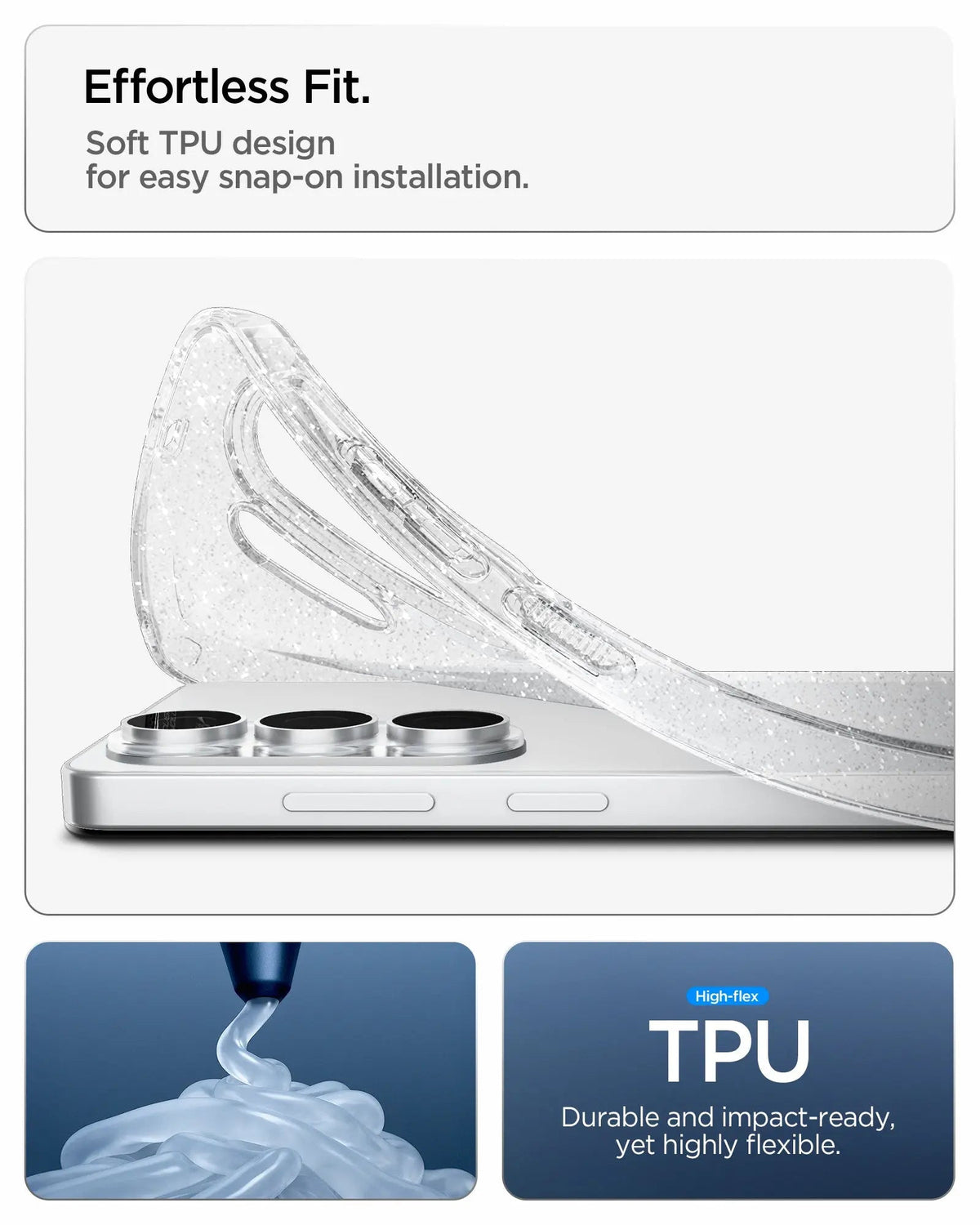 Spigen Galaxy S26 Ultra Liquid Crystal Glitter Crystal Quartz – flexible TPU case installation