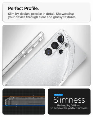 Spigen Galaxy S26 Ultra Liquid Crystal Glitter Crystal Quartz – slim glitter finish and raised camera view