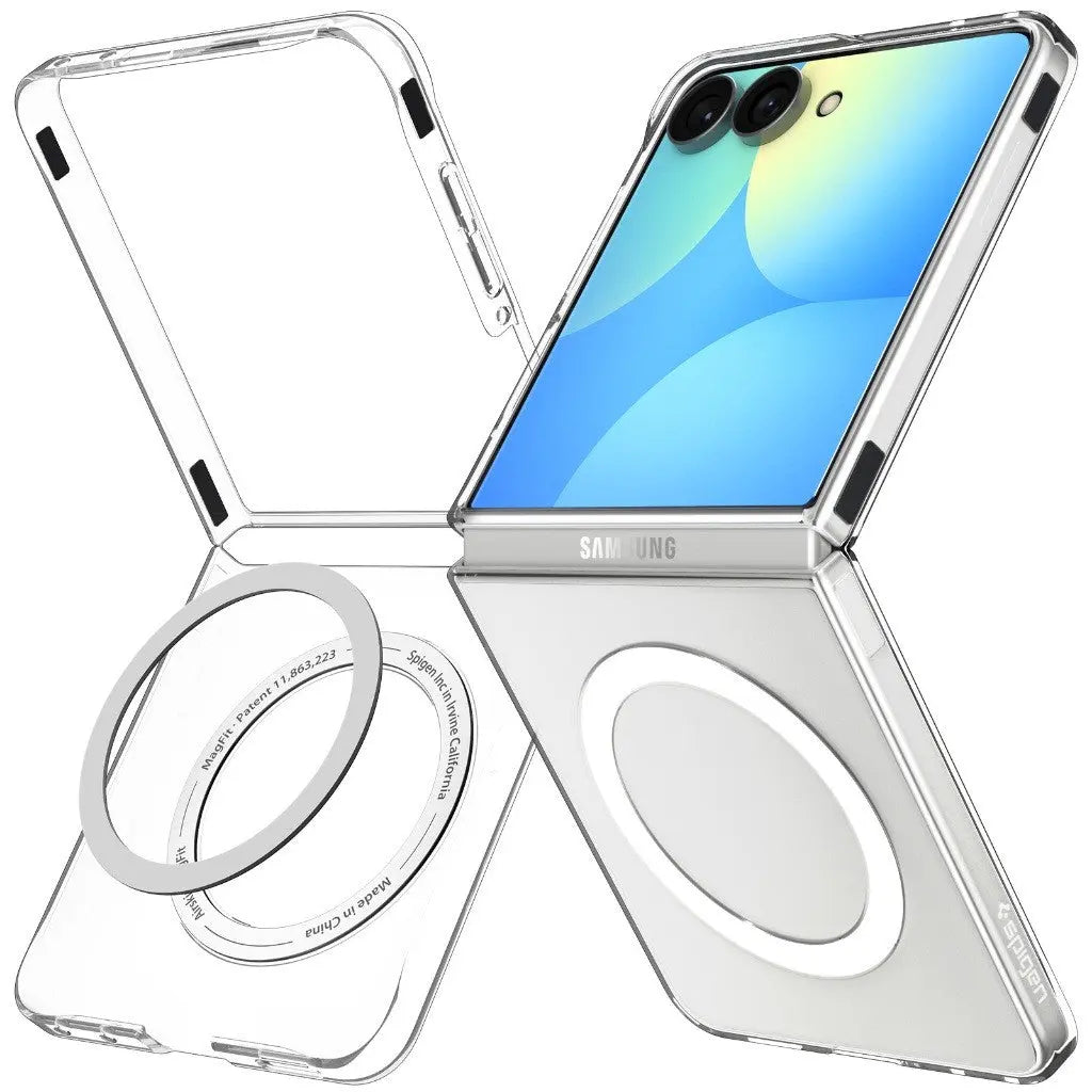 Spigen Galaxy Z Flip 8 Case – Air Skin MagFit — clear case front and rear sections