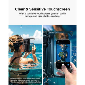 Spigen Universal Waterproof Crossbody Bag – Aqua Shield A640 — Black, fit, construction or use view 5