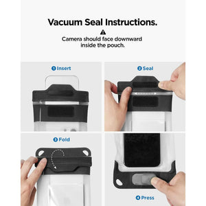 Spigen Universal Waterproof Phone Pouch – Aqua Shield A602 — Charcoal Gray, fit, construction or use view 7