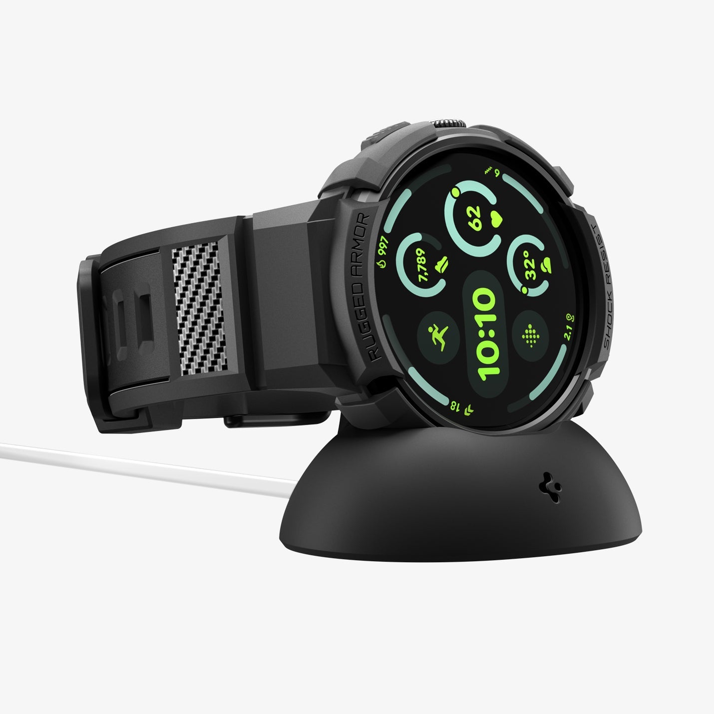 Spigen Google Pixel Watch 5 (41mm) Case + Band + Stand – Rugged Armor Pro - Black - image 2