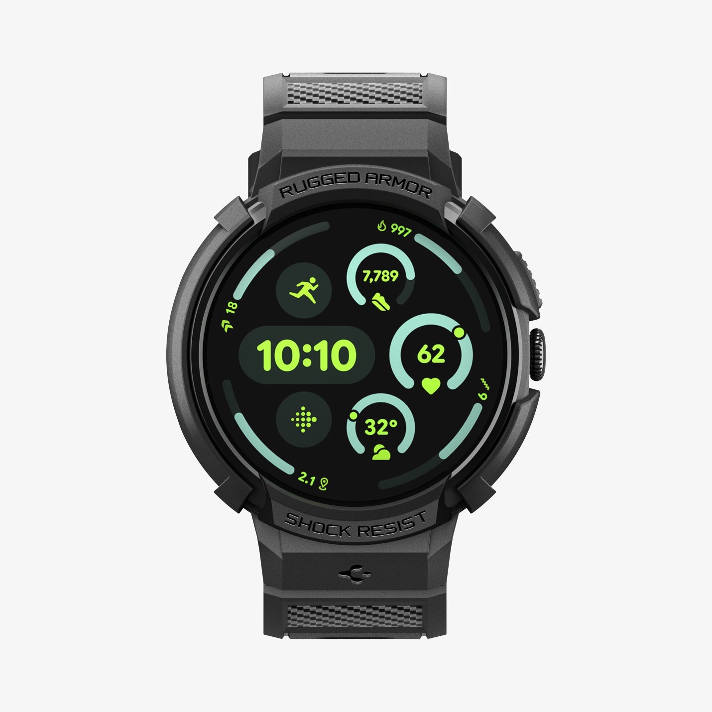 Spigen Google Pixel Watch 5 (45mm) Case + Band + Stand – Rugged Armor Pro - Black - official image 1