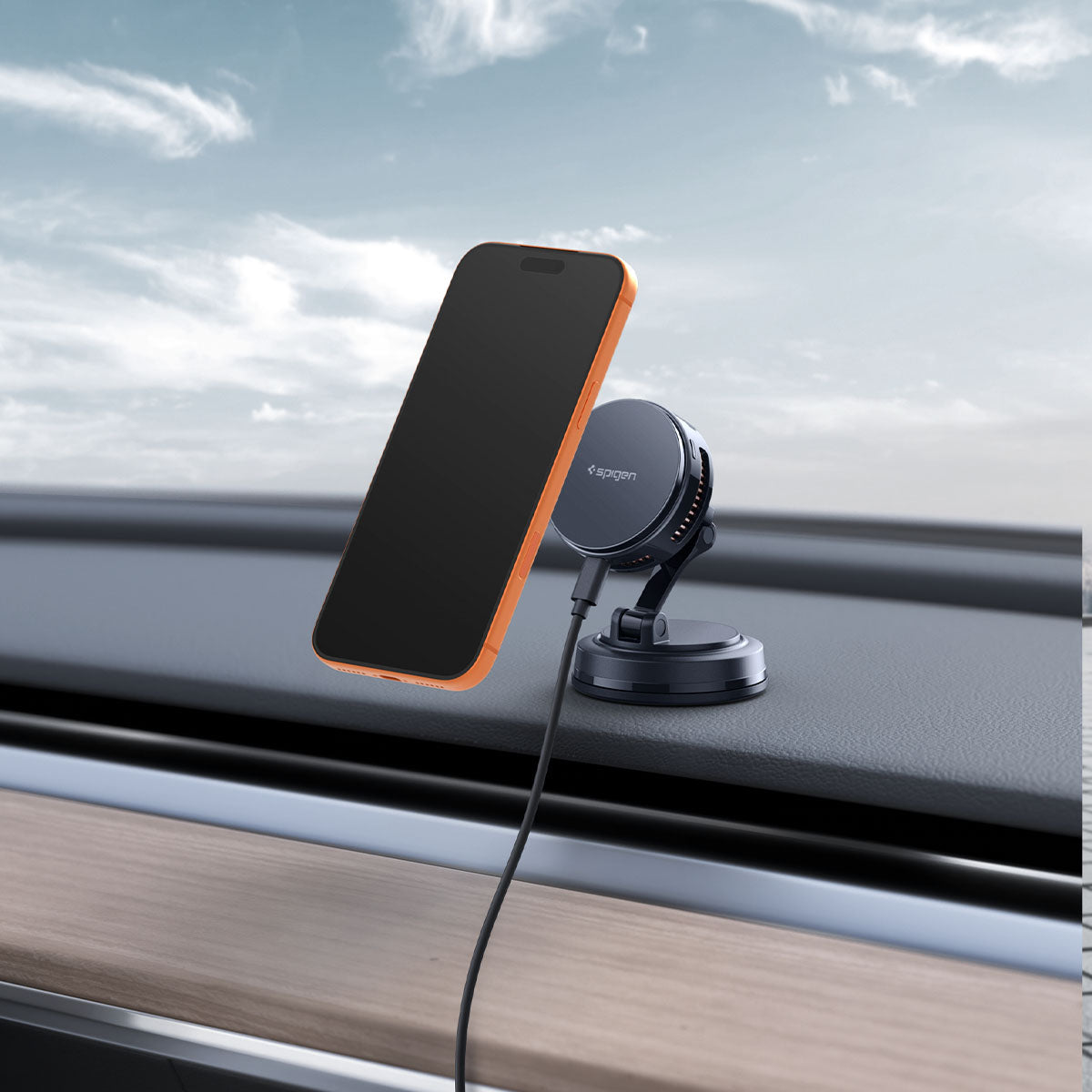 Spigen Universal Dashboard Wireless Charger – PLT100 (MagFit) — fit, construction or installation view 6
