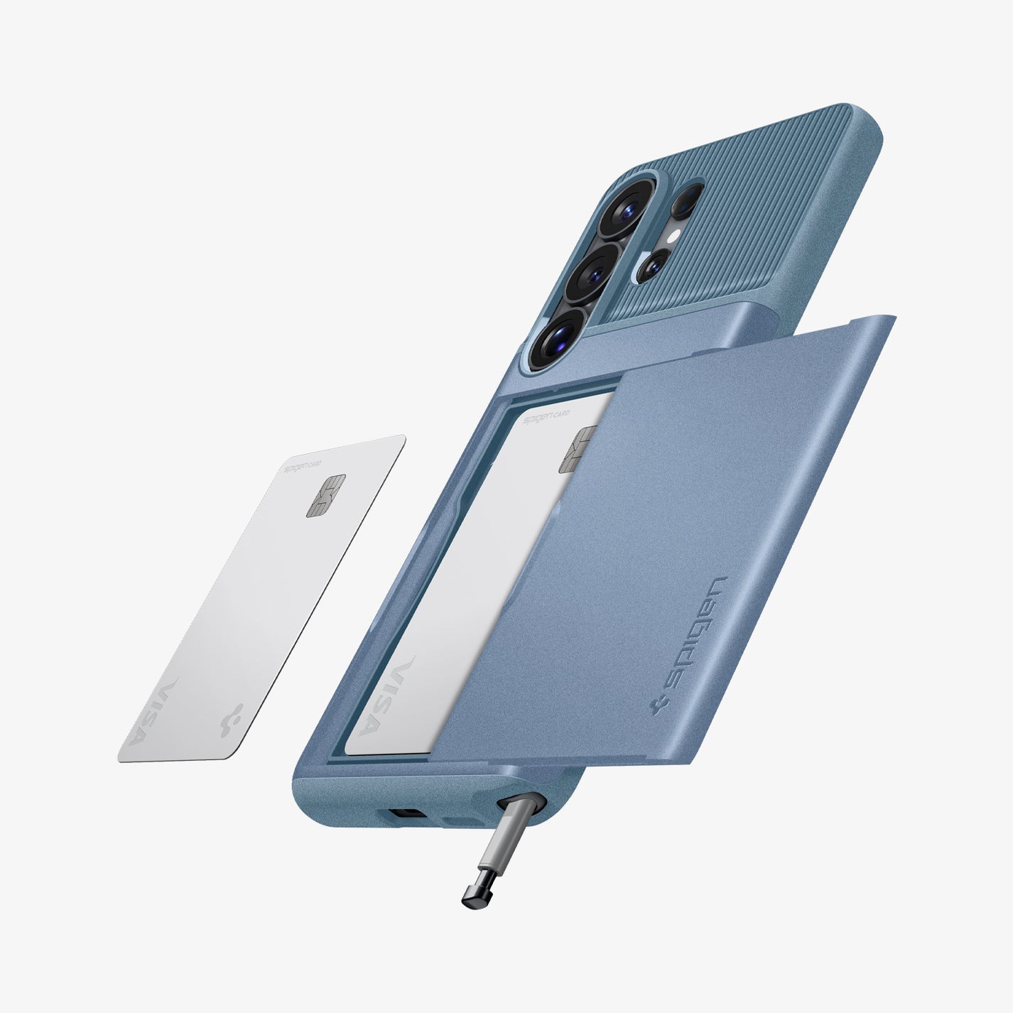 Spigen Galaxy S26 Ultra Slim Armor CS Light Blue case card slot detail