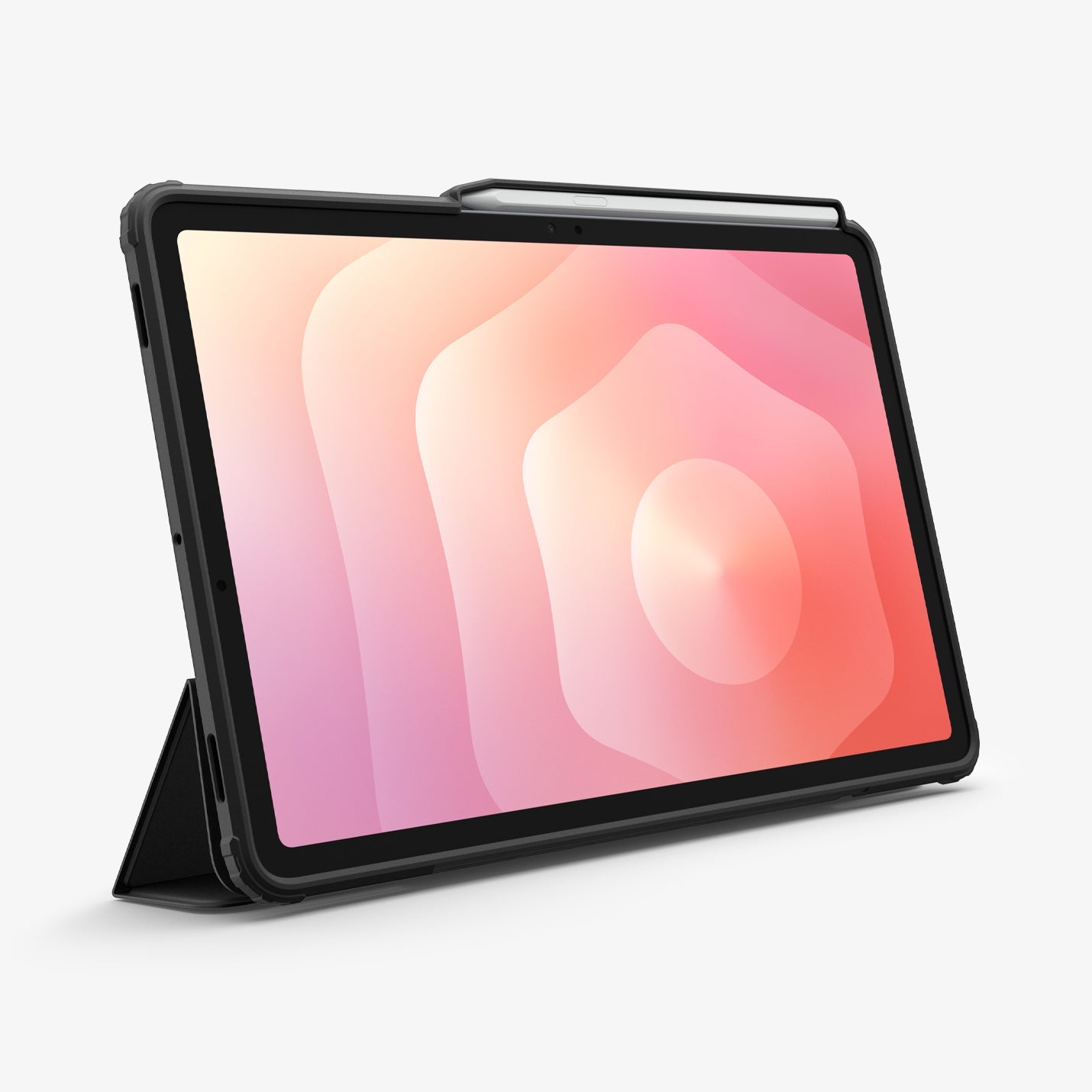 Galaxy Tab S11 Ultra Hybrid Pro black case in viewing stand mode