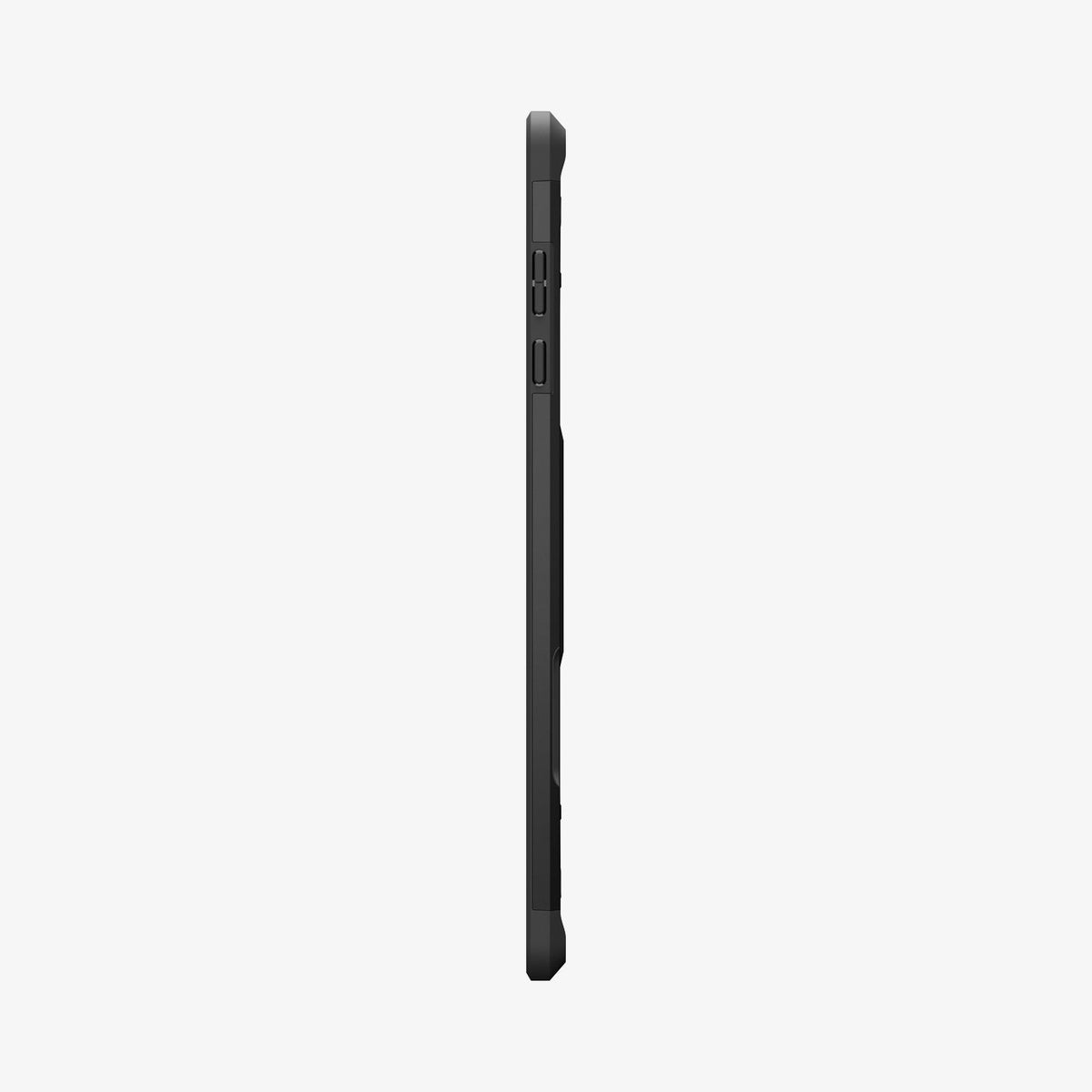 Galaxy Tab S12+ Tough Armor Pro showing the slim side profile of the tablet case with raised buttons.