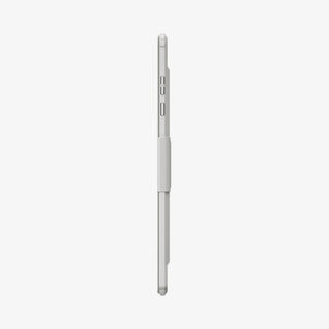 Galaxy Tab S12+ Ultra Hybrid Pro in Gray showing the slim side profile of a folio tablet case with covered buttons and a raised side section.