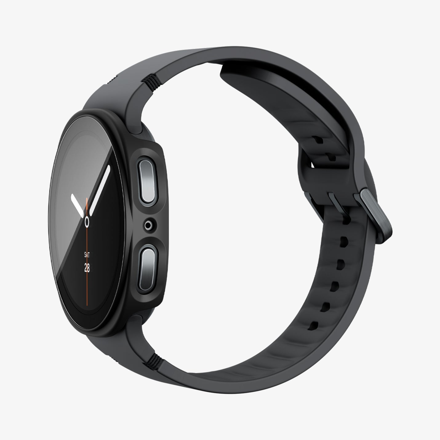 Built-in tempered glass detail on Thin Fit 360 44mm case