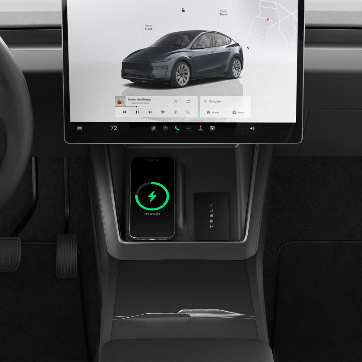 Black Spigen TO261JH Tesla Model Y Juniper charging pad cover feature view 2