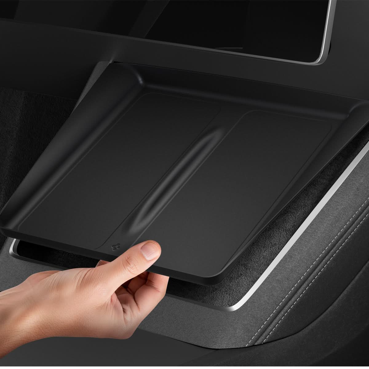 Black Spigen TO261JH Tesla Model Y Juniper charging pad cover feature view 5