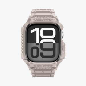 Spigen Apple Watch Series 11 / 10 (42mm) Case + Band – Rugged Armor Pro 2 in Dune Beige