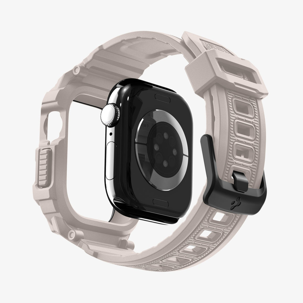 Spigen Apple Watch Series 11 and 10 46mm Rugged Armor Pro 2 in Dune Beige – rear three-quarter