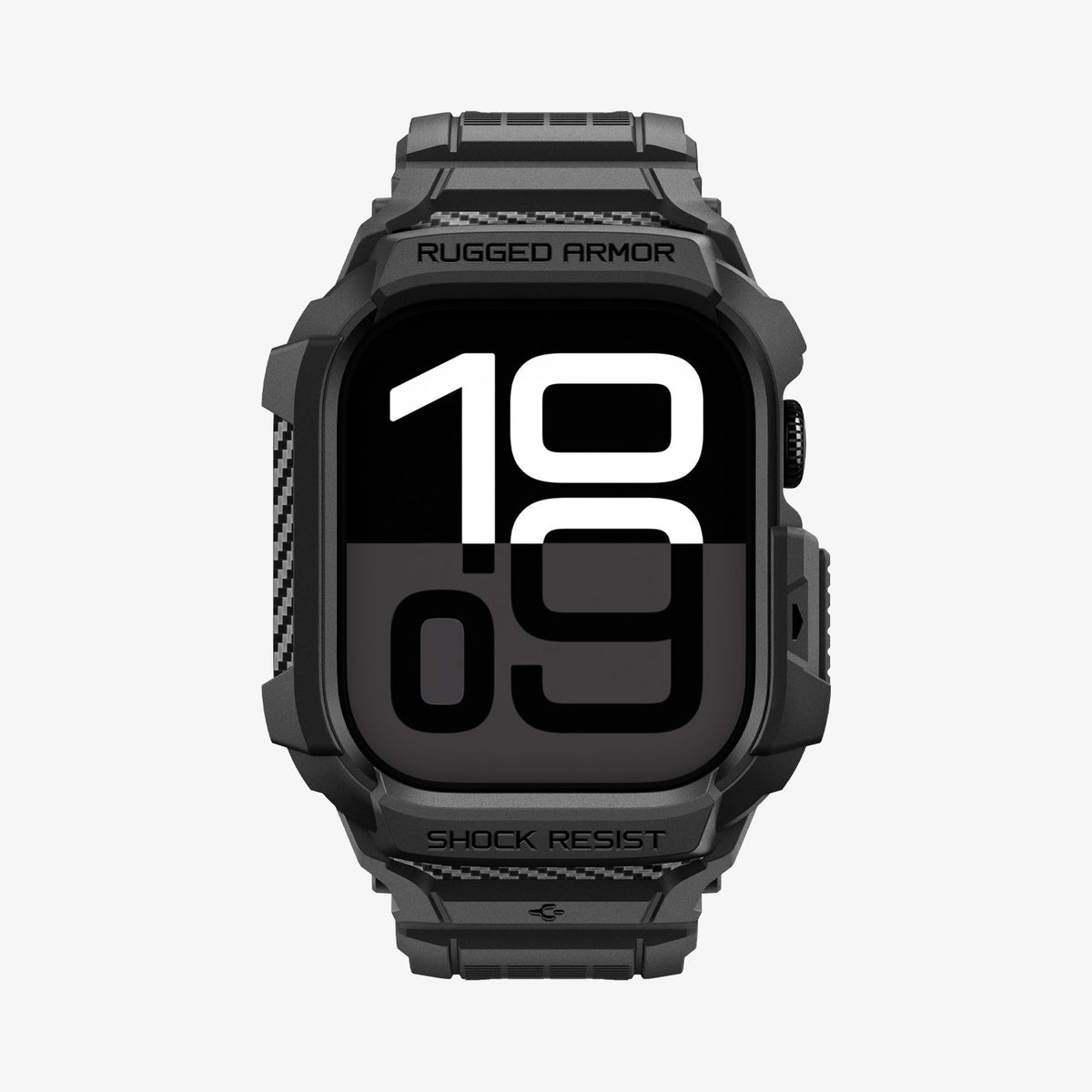 Spigen Apple Watch Series 11 and 10 46mm Rugged Armor Pro 2 in Matte Black – front