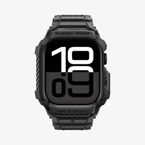Spigen Apple Watch Series 11 / 10 (42mm) Case + Band – Rugged Armor Pro 2 in Matte Black