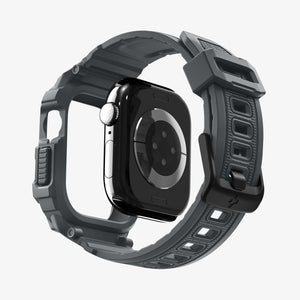 Spigen Apple Watch Series 11 and 10 46mm Rugged Armor Pro 2 in Dark Gray – rear three-quarter