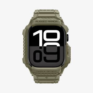Spigen Apple Watch Series 11 and 10 46mm Rugged Armor Pro 2 in Vintage Khaki – front