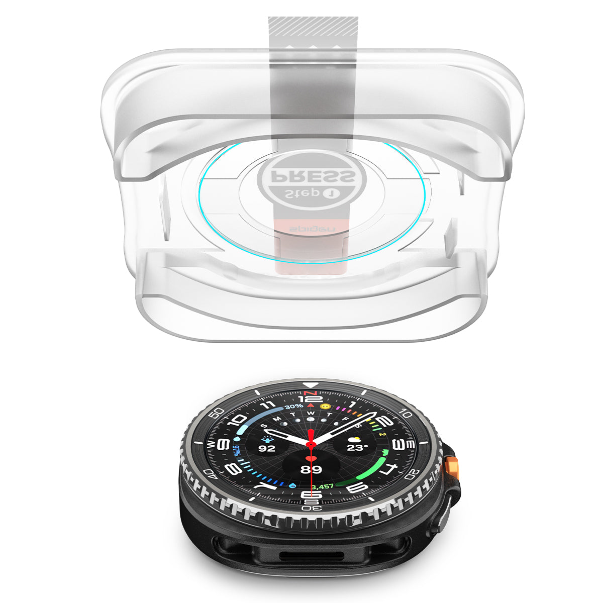Spigen Galaxy Watch 8 Classic (46mm) Screen Protector GLAS.tR EZ Fit (2 Pack) view 5