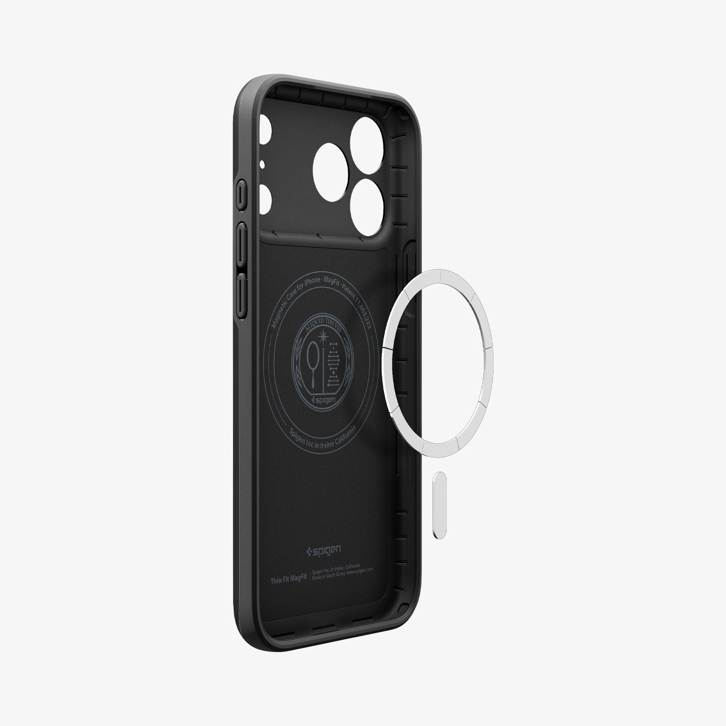 Spigen iPhone 17 Pro Case – Thin Fit (MagFit) - Black - inner MagFit ring view