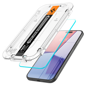 Spigen iPhone 15 Pro Max / 15 Pro / 15 Plus / 15 Screen Protector GLAS.tR EZ Fit | Sensor Protected (2 Pack) view 9