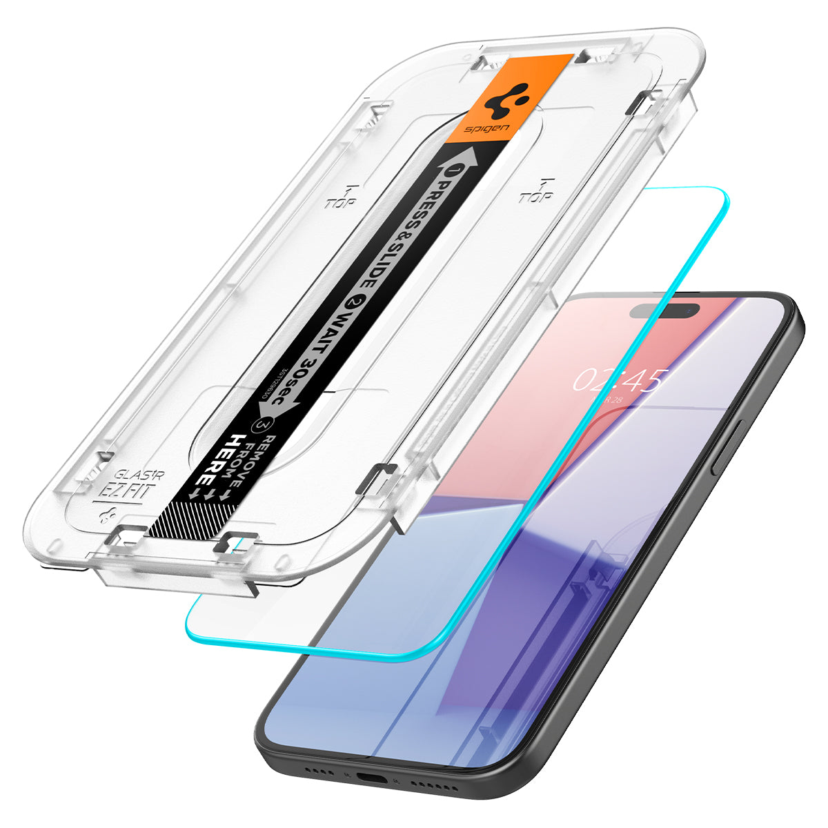 Spigen iPhone 15 Pro Max / 15 Pro / 15 Plus / 15 Screen Protector GLAS.tR EZ Fit | Sensor Protected (2 Pack) view 15