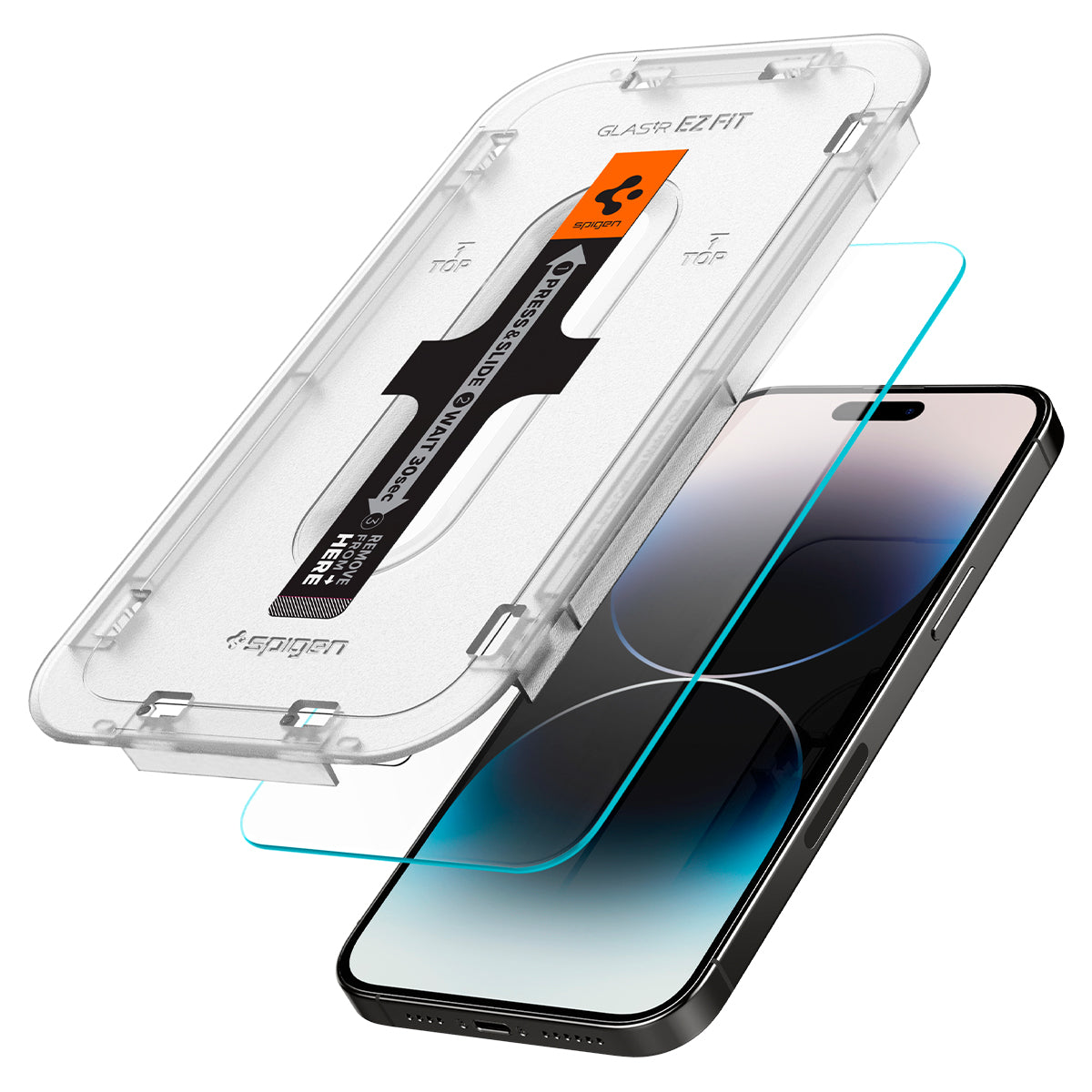 Spigen iPhone 14 Pro Max / 14 Pro Screen Protector GLAS.tR EZ Fit | Sensor Protected view 2