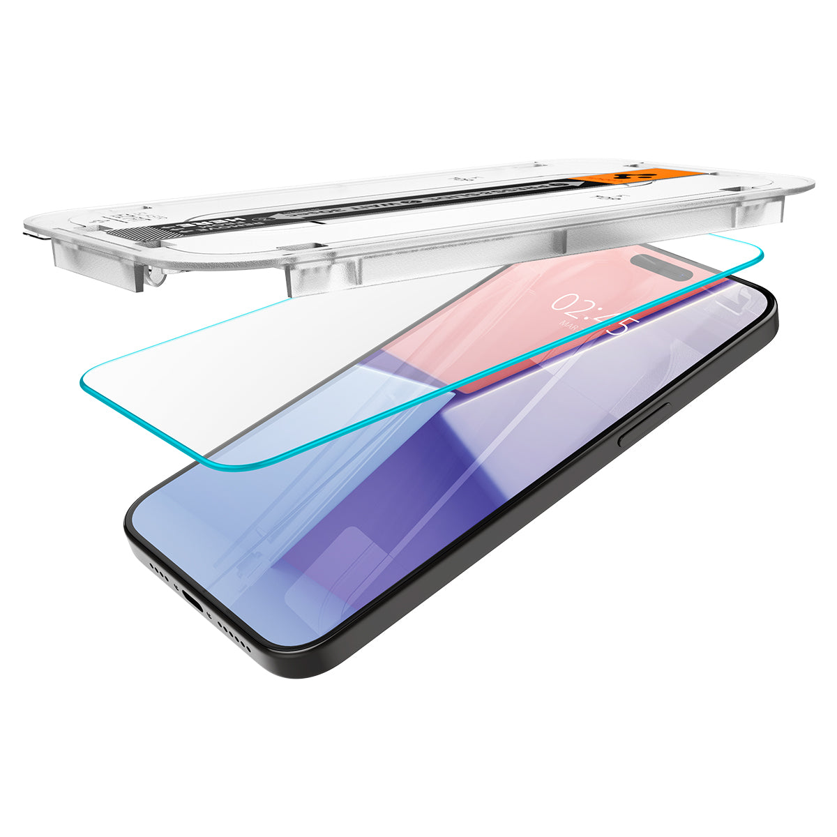 Spigen iPhone 15 Pro Max / 15 Pro / 15 Plus / 15 Screen Protector GLAS.tR EZ Fit | Sensor Protected (2 Pack) view 6