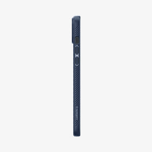 ACS05038 - iPhone 14 Case Liquid Air in navy blue showing the side with volume controls
