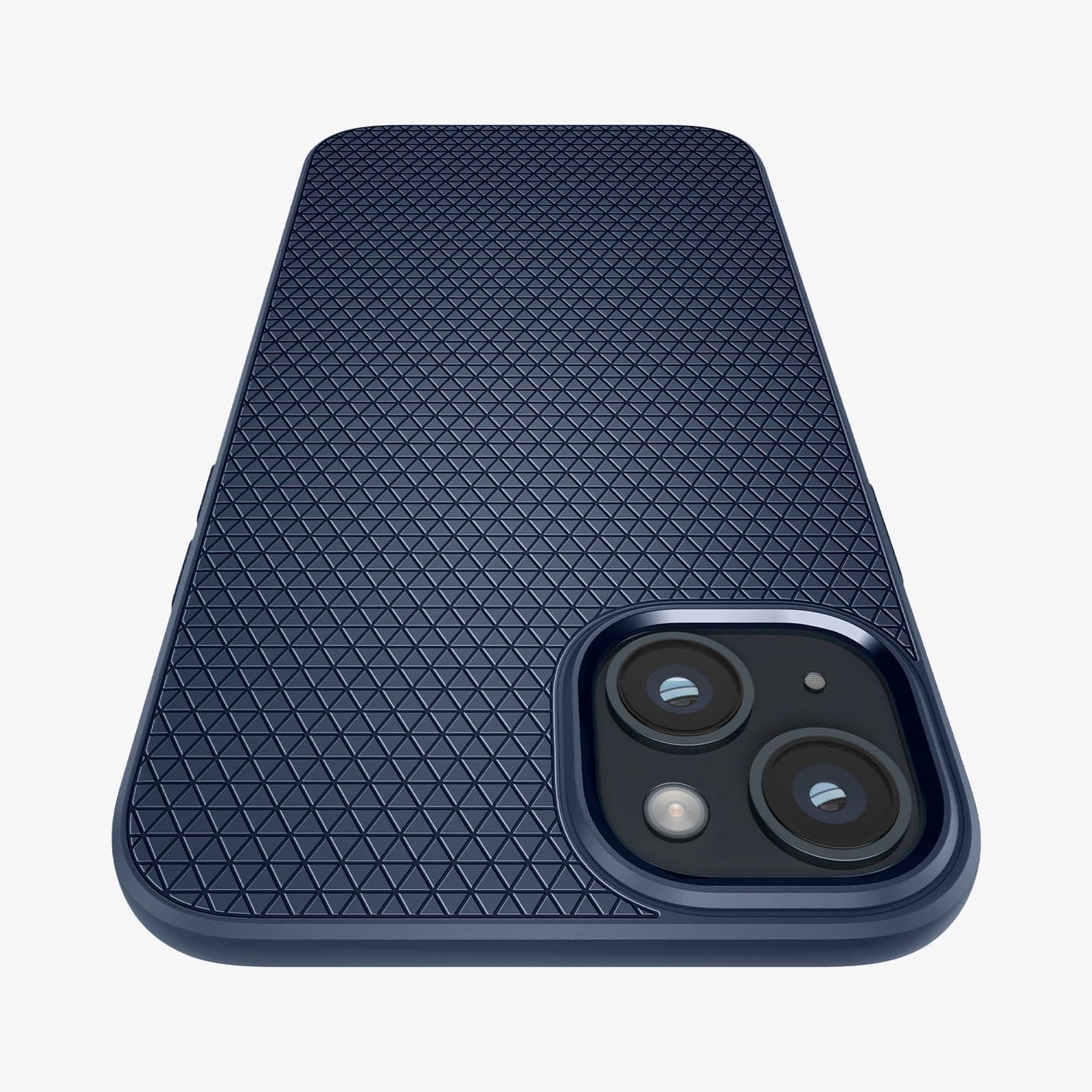 ACS05038 - iPhone 14 Case Liquid Air in navy blue showing the back zoomed in to show the fine details