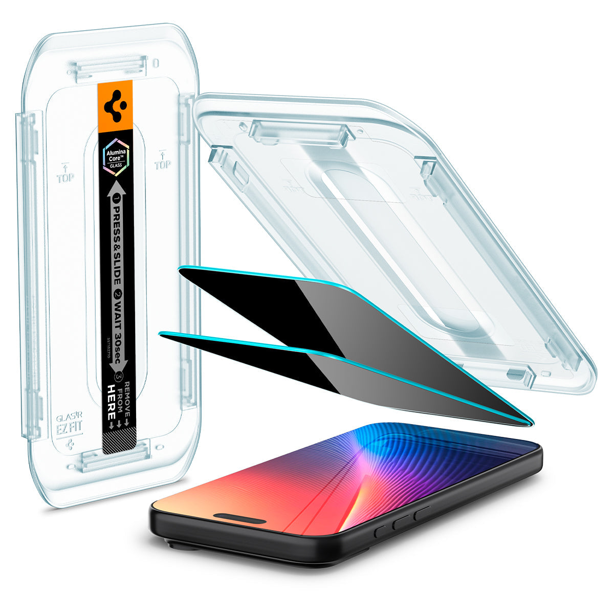 Spigen iPhone 17 Pro Max Screen Protector GLAS.tR EZ Fit (2 Pack) | Privacy view 7