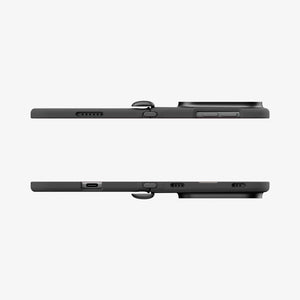 iPhone Duo Air Fit Pro (Mag Fit) showing the slim side profile with accessible button cutouts and reinforced edges
