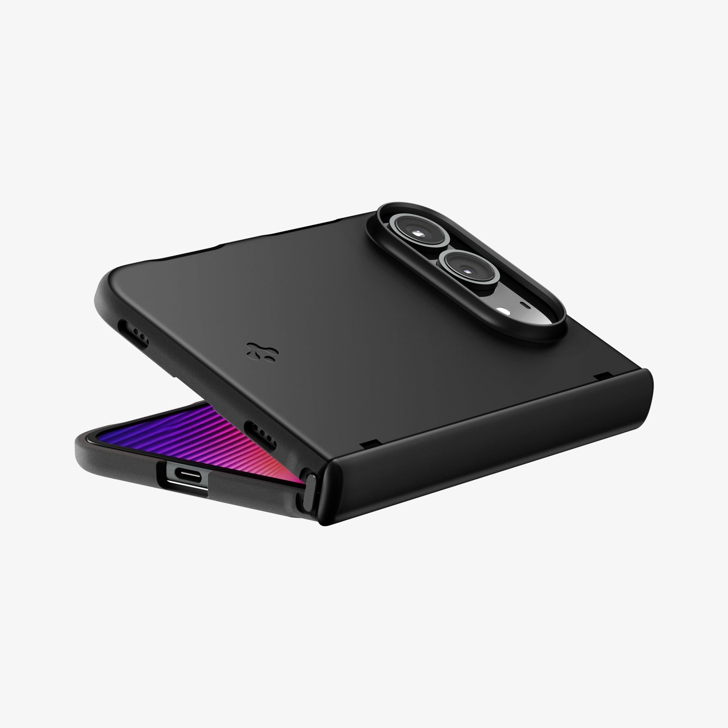 iPhone Duo Air Fit Pro (Mag Fit) showing the case partially folded with raised camera protection and reinforced edges
