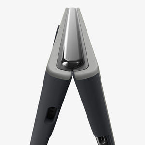iPhone Duo Nano Pop (Mag Fit) in Black Sesame showing a close-up of the hinge area highlighting the hinge-free folding design