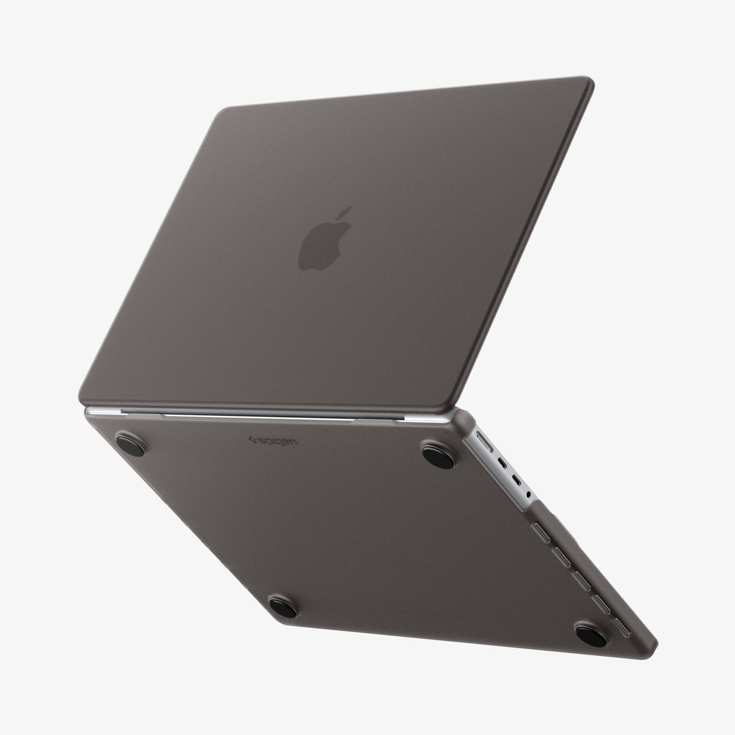Spigen MacBook Pro 14-inch Air Skin in Frost Black showing the top, bottom and side