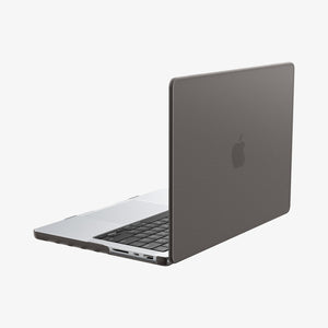 Spigen MacBook Pro 14-inch Air Skin in Frost Black showing the back and side