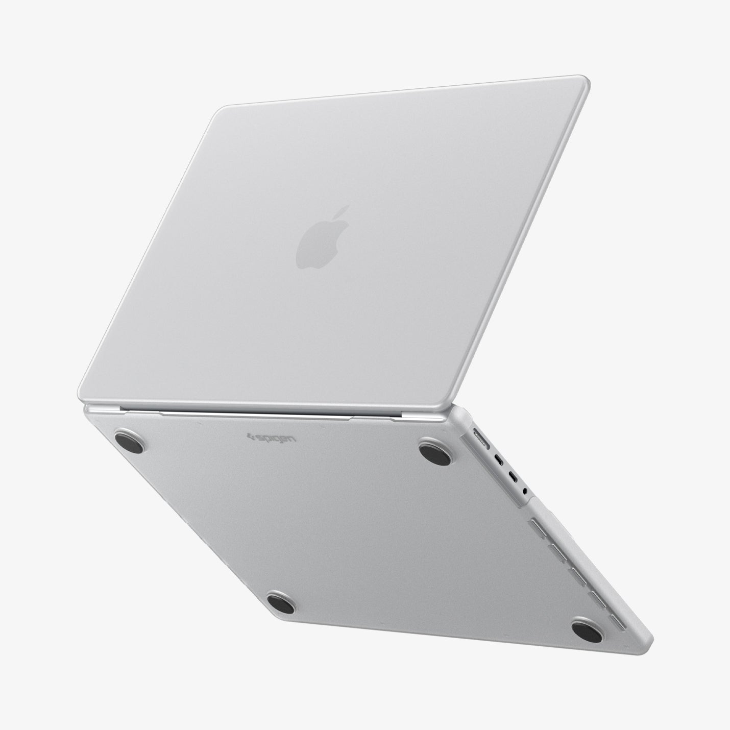 Spigen MacBook Pro 14-inch Air Skin in Frost Clear showing the top, bottom and side