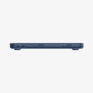 Spigen Air Skin Frost Indigo side profile for MacBook Neo 13-inch