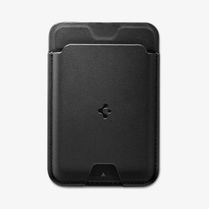 Front view of the Spigen Valentinus MagFit Black five-card wallet