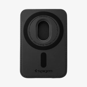 Rear view of the Spigen Valentinus MagFit+ Black wallet magnetic attachment surface