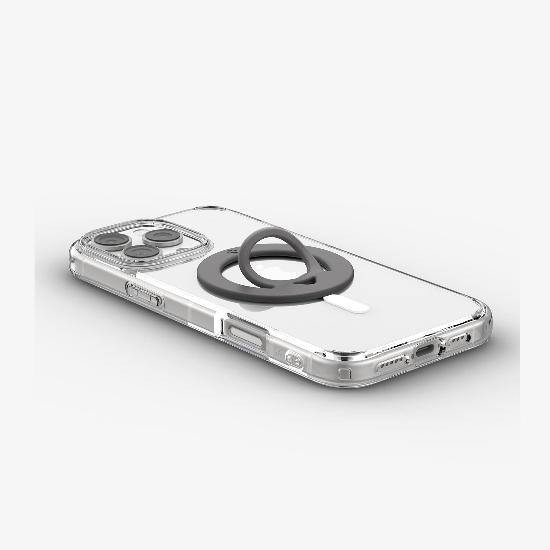 Spigen O-Mag Slim Dual Pop Marble Gray side and bottom view