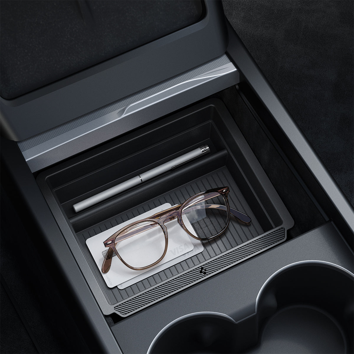 Spigen Tesla Model 3 (2024–2026) / Model Y (2026) Center Console Organizer Sliding Tray view 4