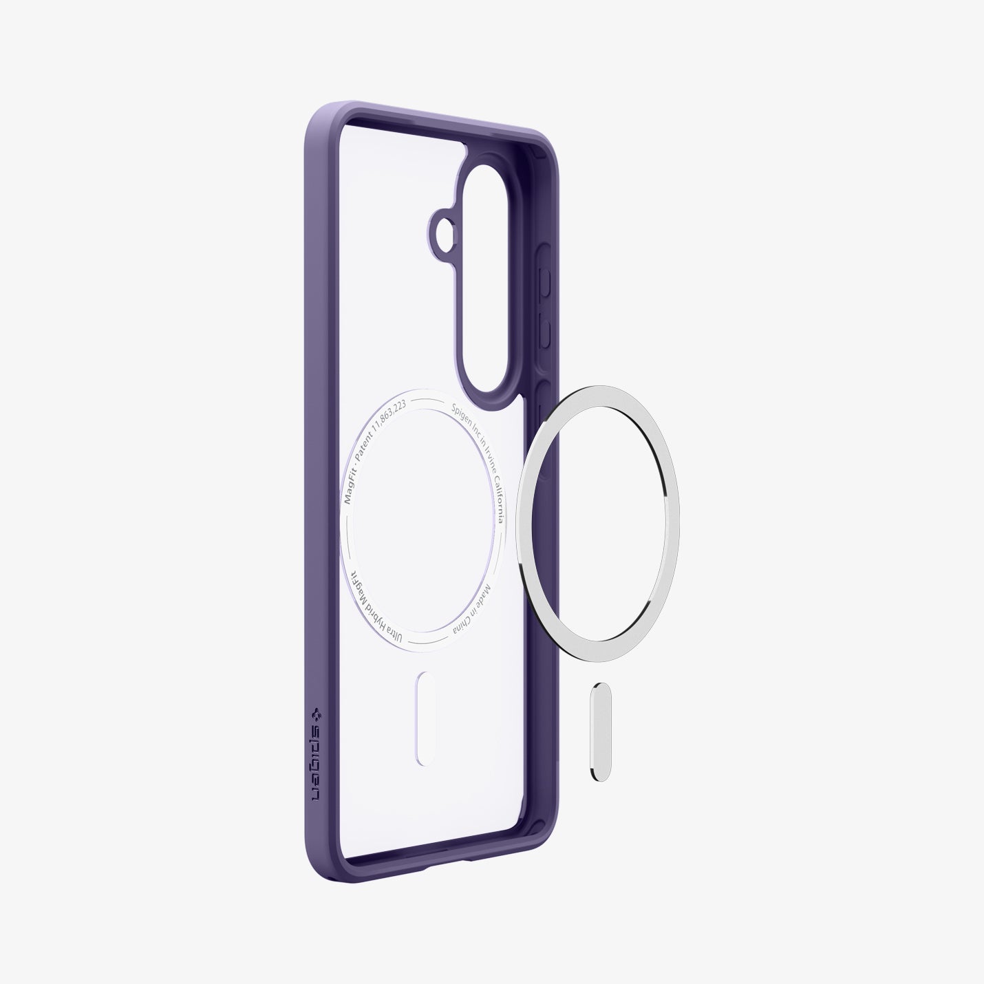 Spigen Galaxy S26 Case Ultra Hybrid (Mag Fit) Deep Purple showing the back and partial side with mag fit technology