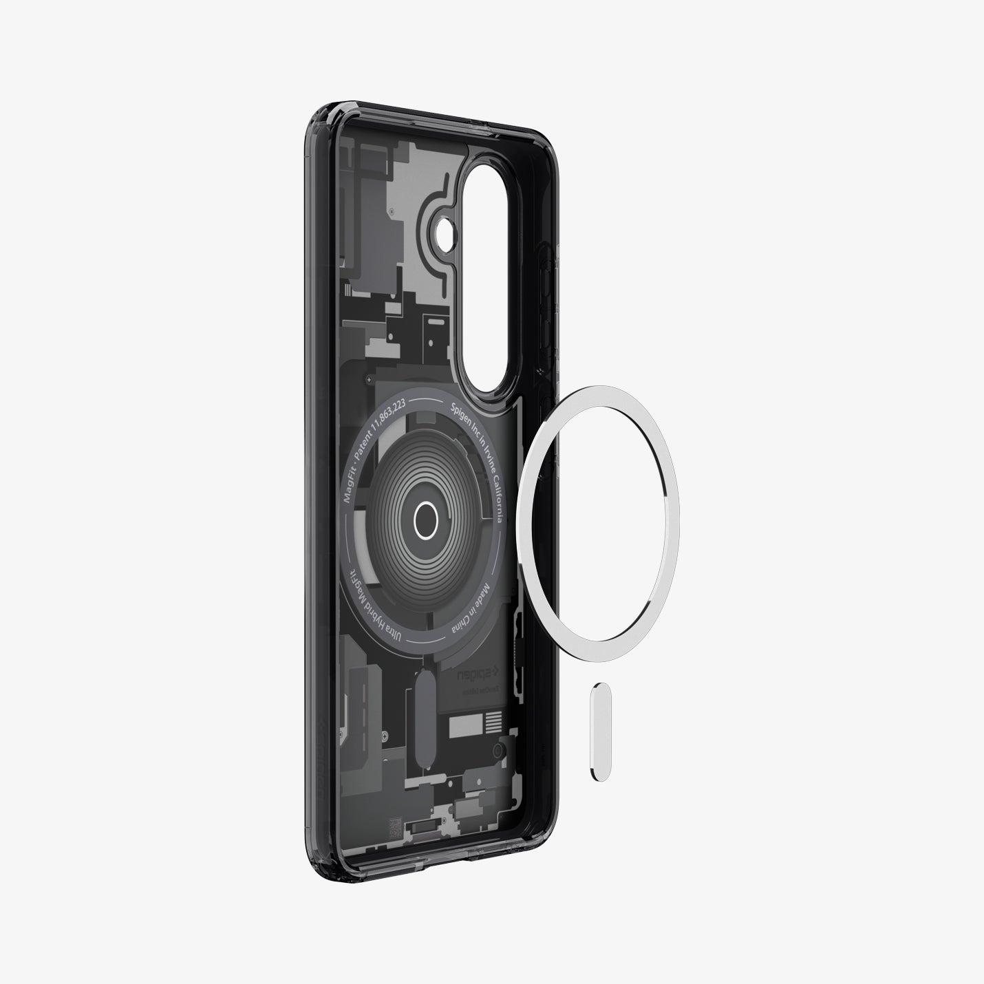Spigen Galaxy S26 Case Ultra Hybrid Zero One (Mag Fit) Black showing the back and partial side with mag fit technology